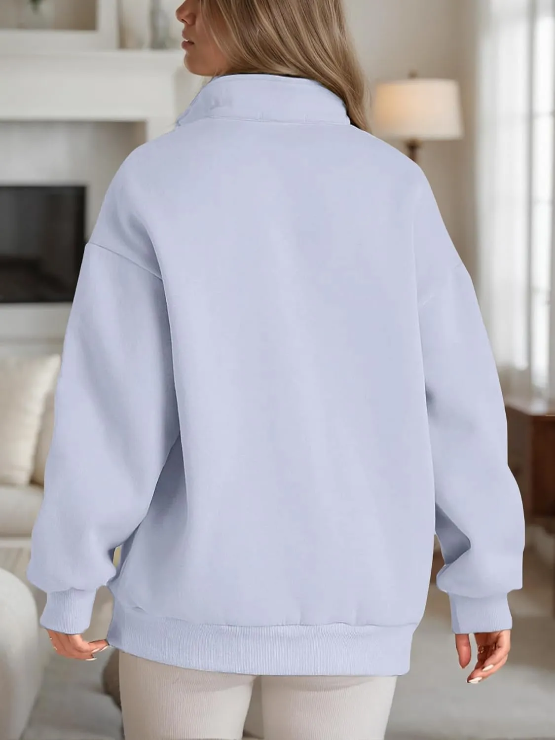 Women Half Zip Oversized Sweatshirts Fall Fashion Hoodies Pullover Long Sleeve Shirts Clothes