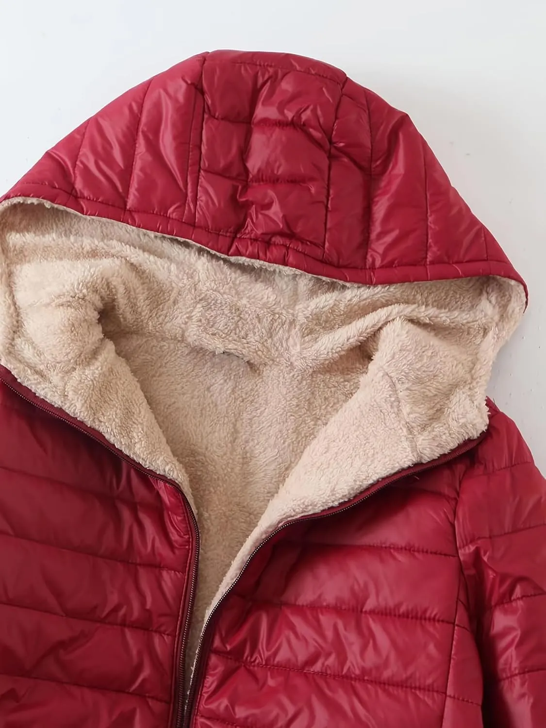 Women Hoodie Jackets, Zip-up Puffy Hoodie Coat, Warm Winter Sherpa Fleece Lined Hooded Jacket