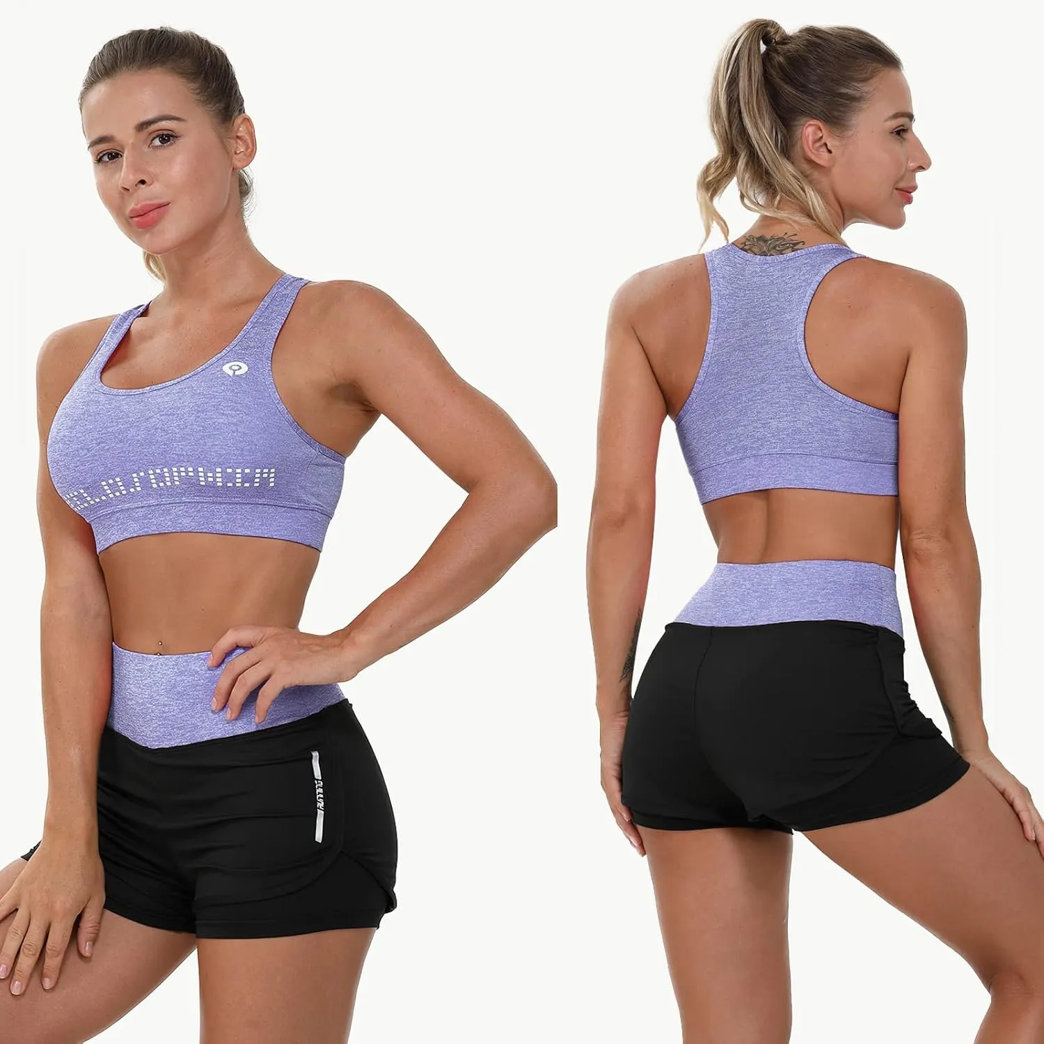 Women Workout Clothes Set 5 PCS Exercise Athletic Outfits Set