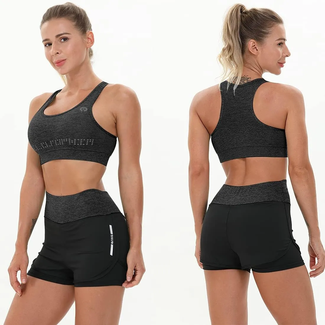 Women Workout Clothes Set 5 PCS Exercise Athletic Outfits Set