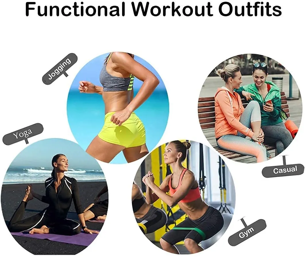Women Workout Clothes Set 5 PCS Exercise Athletic Outfits Set