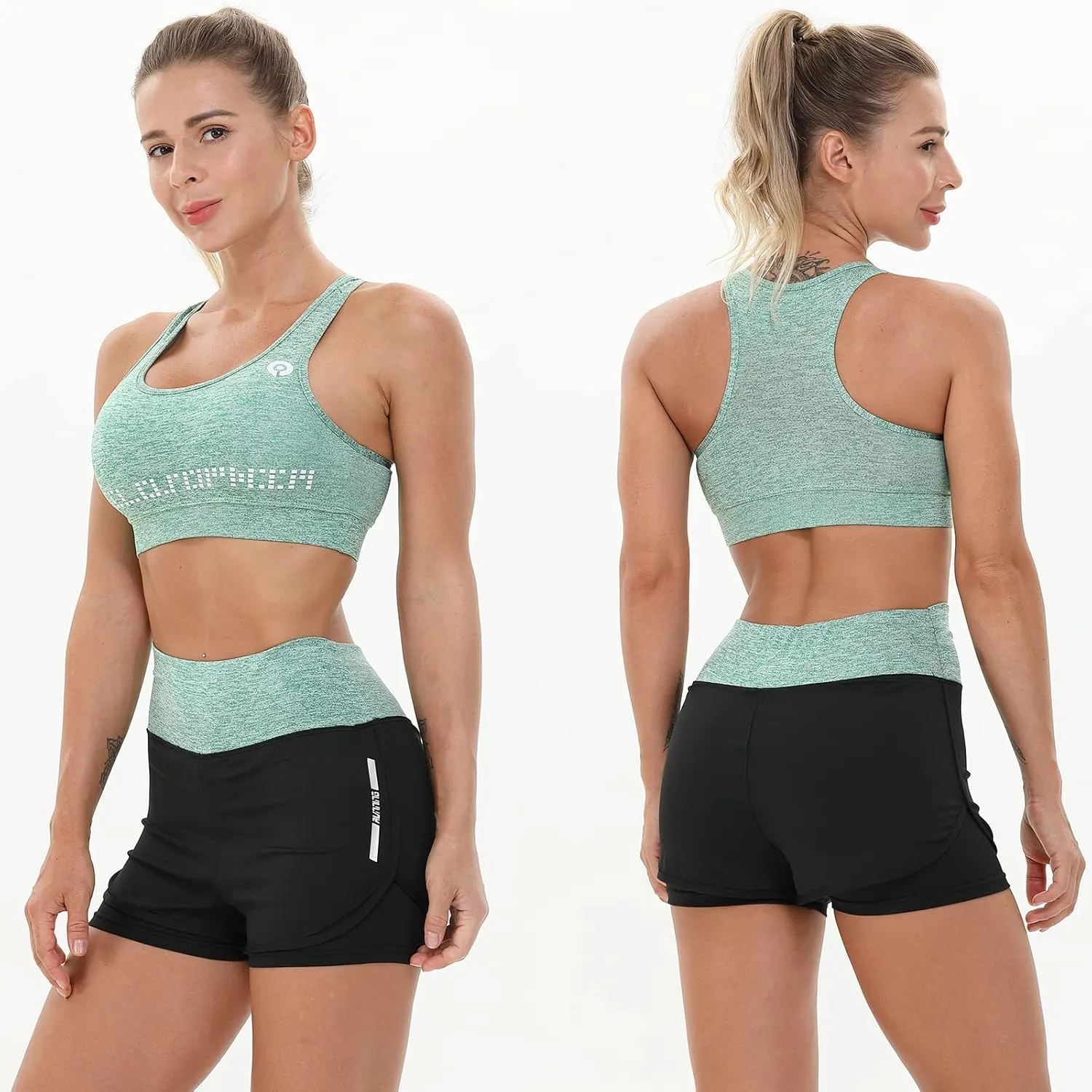 Women Workout Clothes Set 5 PCS Exercise Athletic Outfits Set