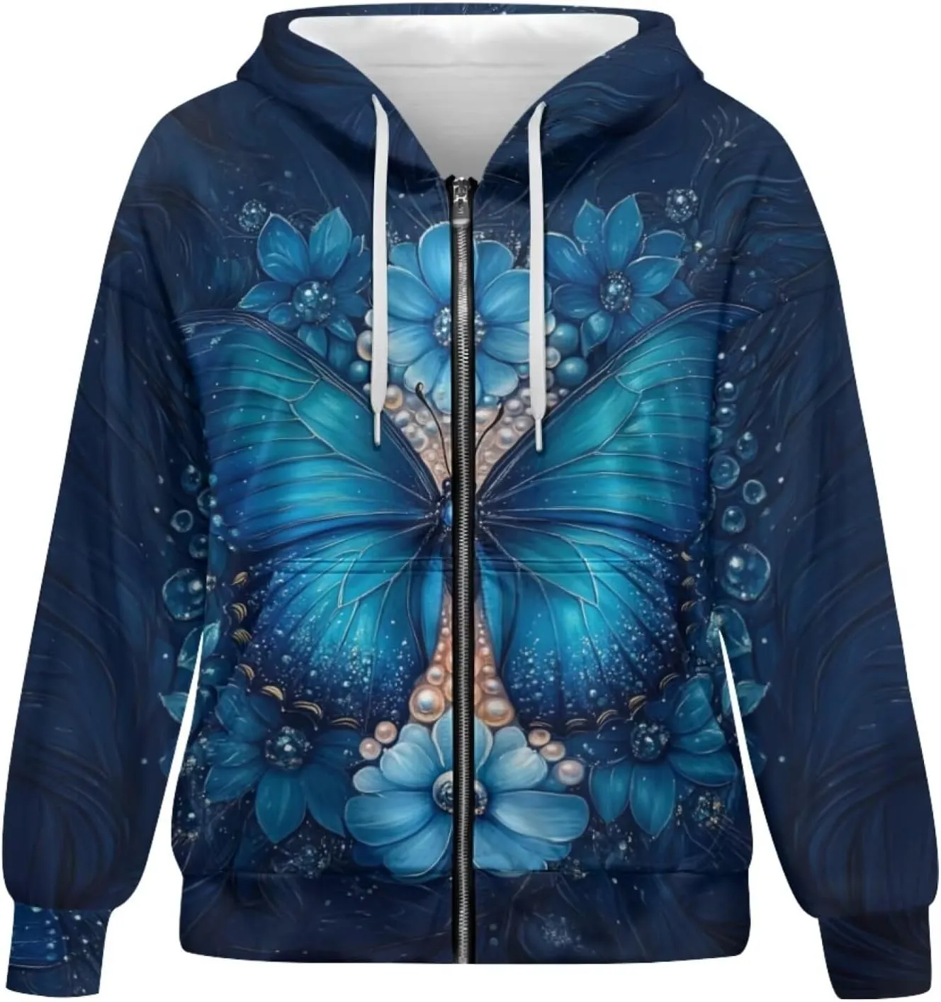 Women's 2024 Zip Up Y2K Hoodies Casual Long Sleeve Sweatshirts Fall Zipper Jackets with Pockets