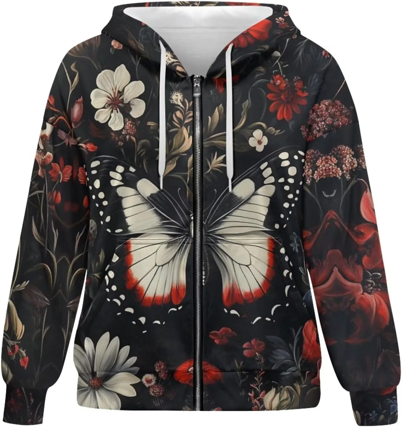 Women's 2024 Zip Up Y2K Hoodies Casual Long Sleeve Sweatshirts Fall Zipper Jackets with Pockets