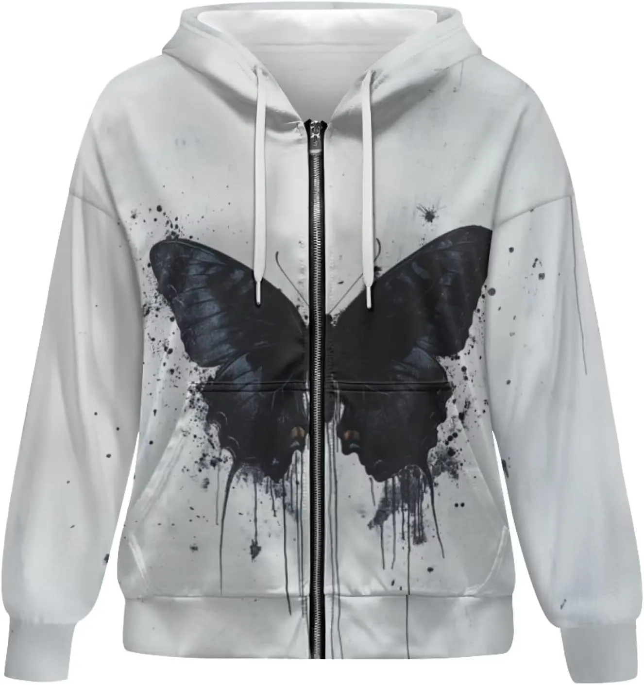 Women's 2024 Zip Up Y2K Hoodies Casual Long Sleeve Sweatshirts Fall Zipper Jackets with Pockets