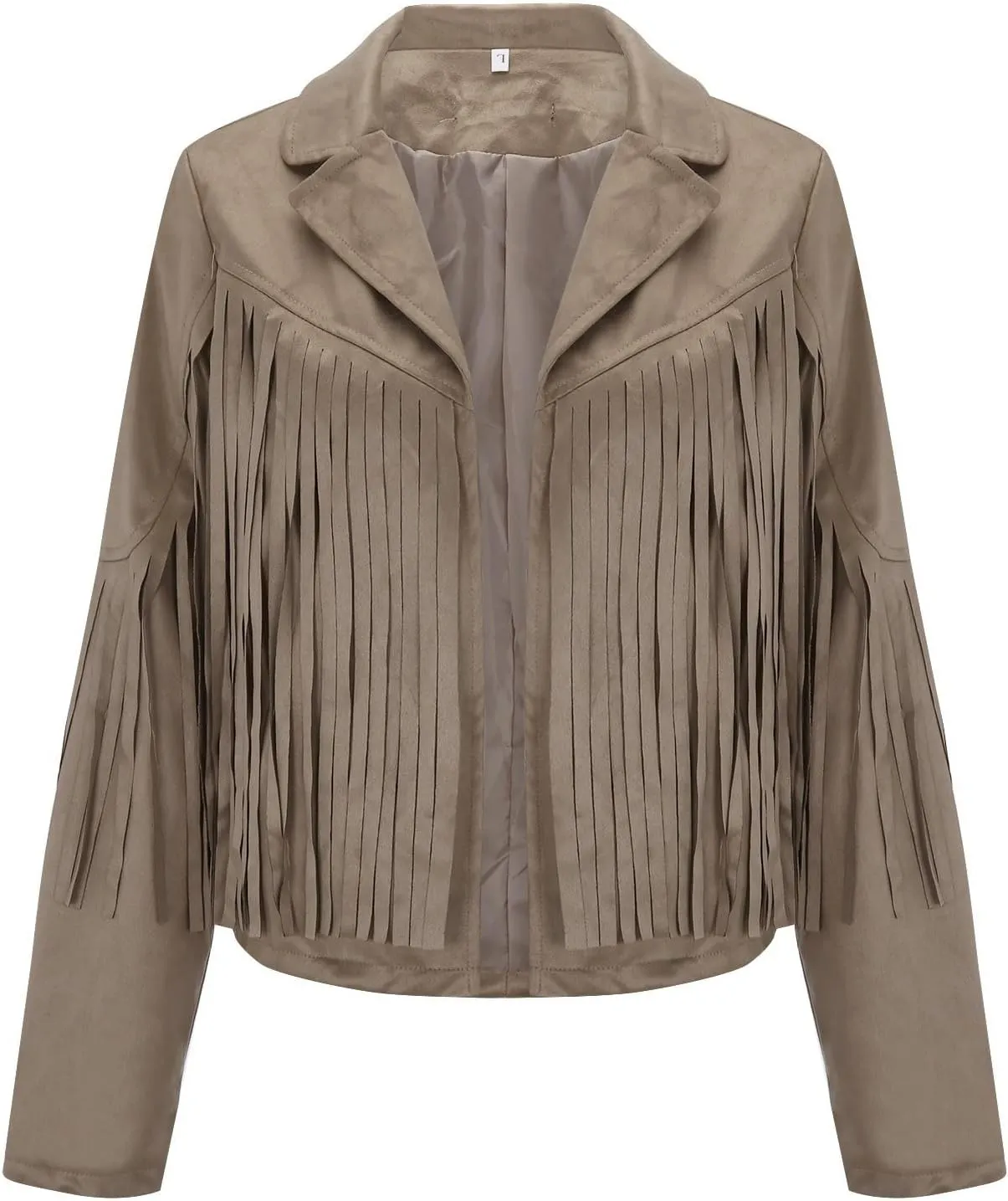 Womens Anorak Jacket Women Fringe Faux Suede Leather Jackets Fashion Tassel Motorcycle Cropped Jacket for Old