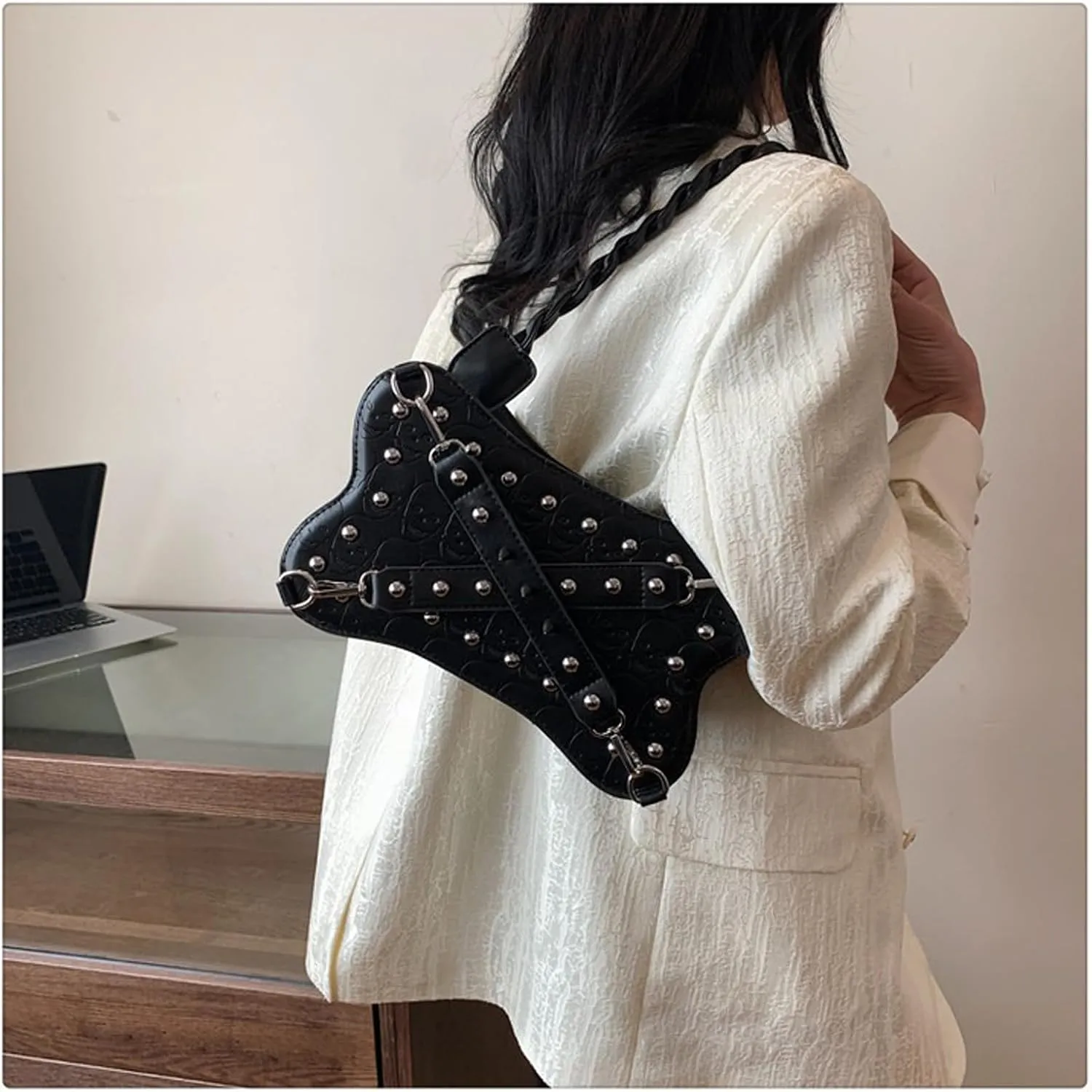 Women's Crossbody Bag Gothic Wallet Rivet Sweet Cool Dark PU Leather Punk Rock Party Shoulder Bag