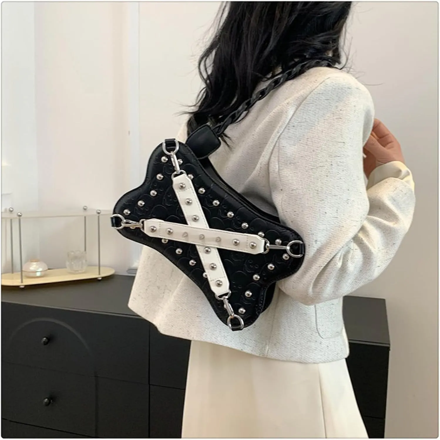 Women's Crossbody Bag Gothic Wallet Rivet Sweet Cool Dark PU Leather Punk Rock Party Shoulder Bag