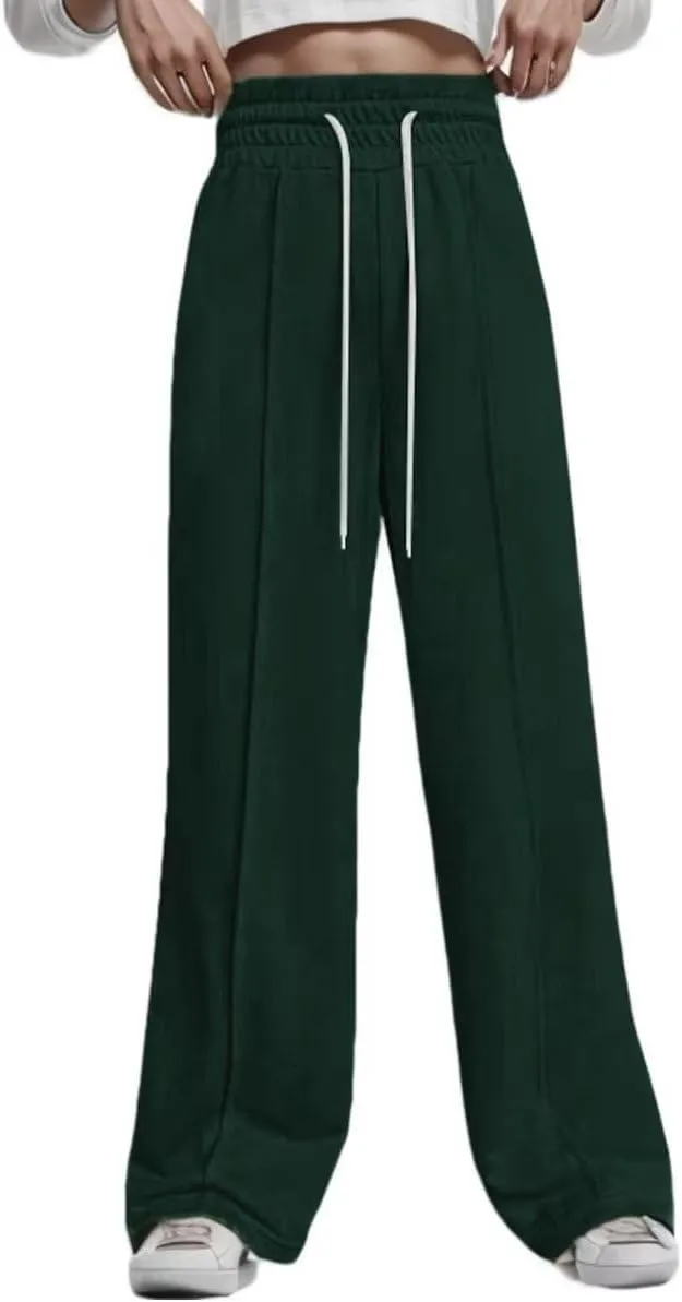 Women's Drawstring High Waist Wide Leg Sweatpants Oversized Sweats Pants Dressy Joggers Lounge Trousers with Pockets