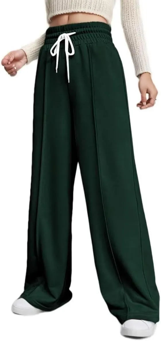 Women's Drawstring High Waist Wide Leg Sweatpants Oversized Sweats Pants Dressy Joggers Lounge Trousers with Pockets