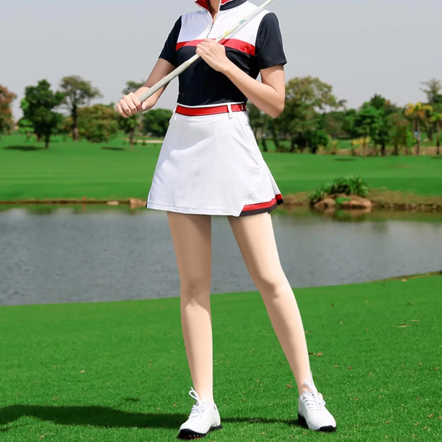 Women's Golf Leggings Sun Protection Pants Cool Ice Silk Compression Stockings Breathable for Outdoor