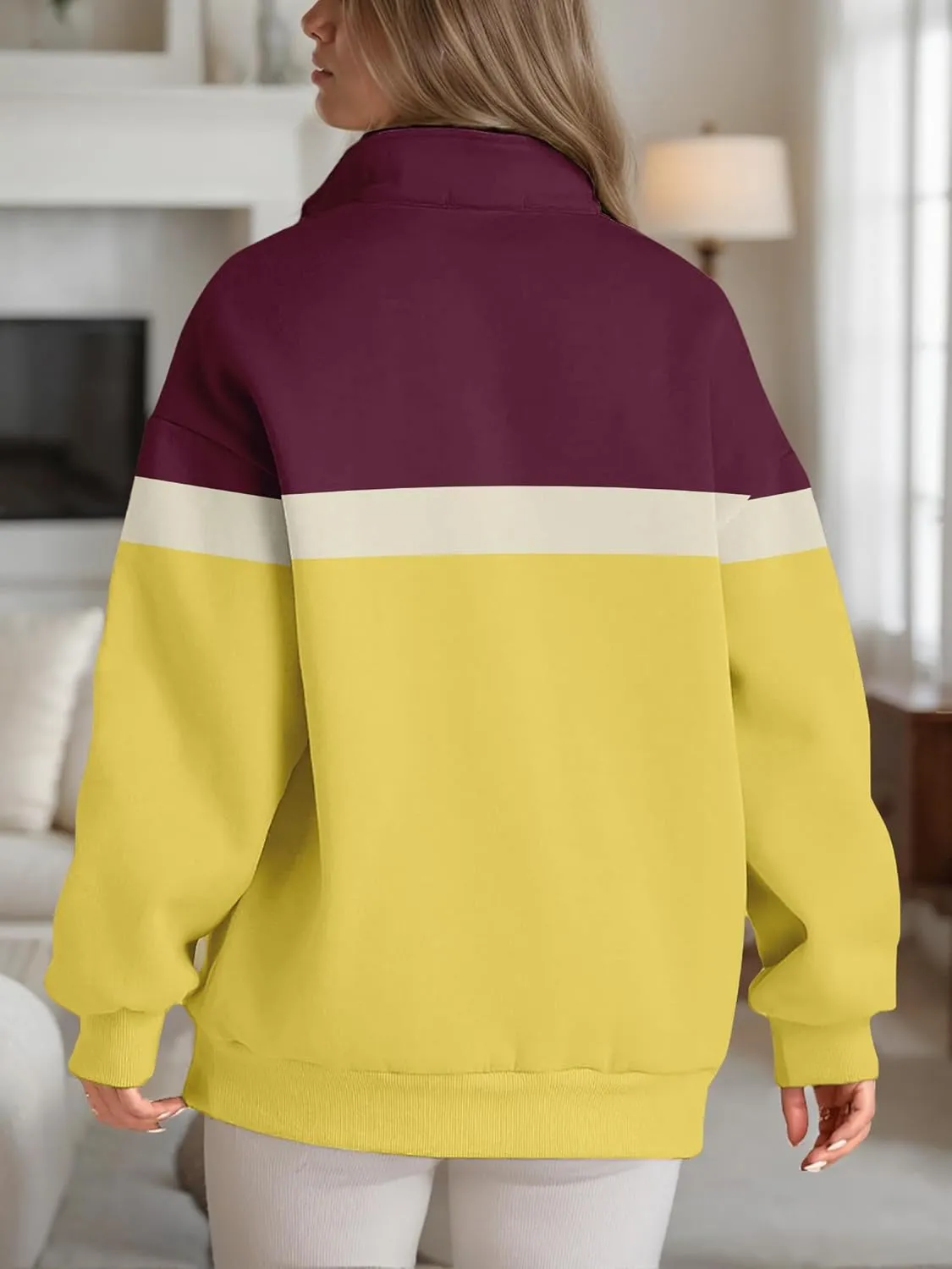 Womens Half Zip Sweatshirts Fall Fashion Oversized Hoodies Pullover Long Sleeve Shirts Clothes