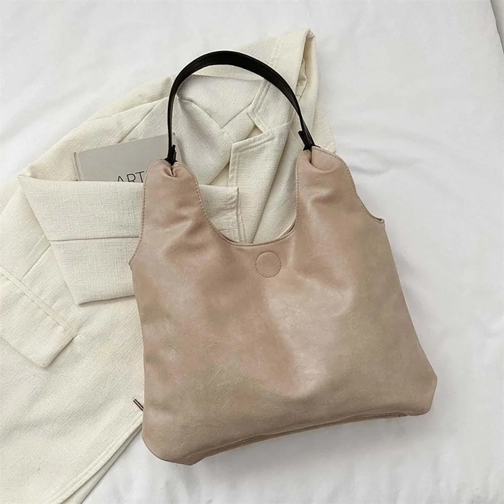 Women's Handbag Retro Solid Color Casual Minimalist PU Single Shoulder Underarm Tote Bags