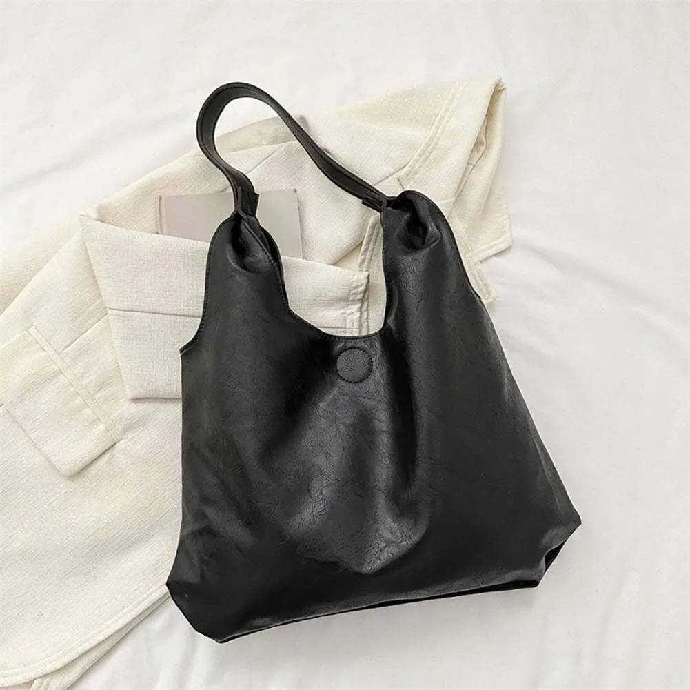 Women's Handbag Retro Solid Color Casual Minimalist PU Single Shoulder Underarm Tote Bags