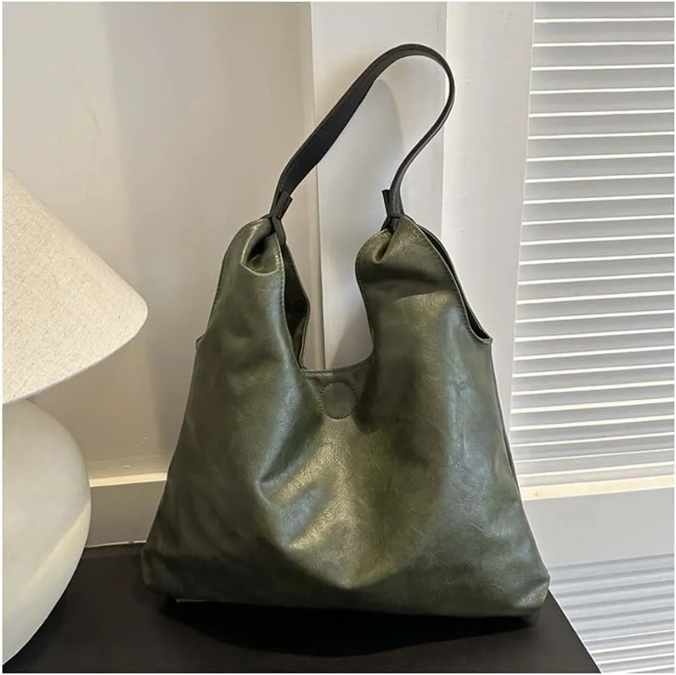 Women's Handbag Retro Solid Color Casual Minimalist PU Single Shoulder Underarm Tote Bags