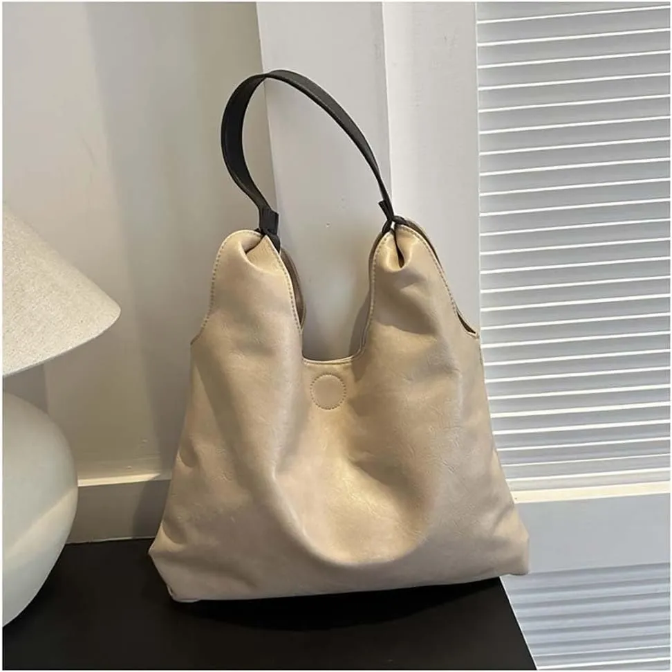 Women's Handbag Retro Solid Color Casual Minimalist PU Single Shoulder Underarm Tote Bags