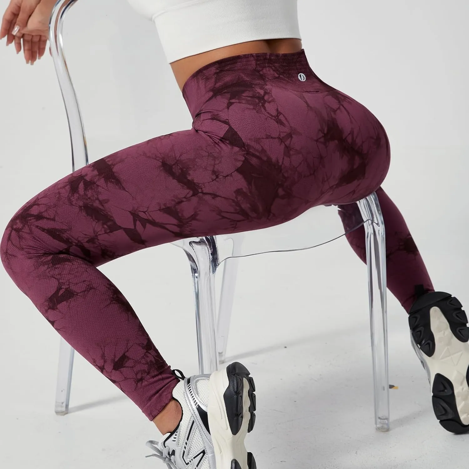 Women's High-Compression Tie-Dye Yogo Pants Seamless Mid-Rise Workout Legging,Breathable & High-Elastic Gym Running