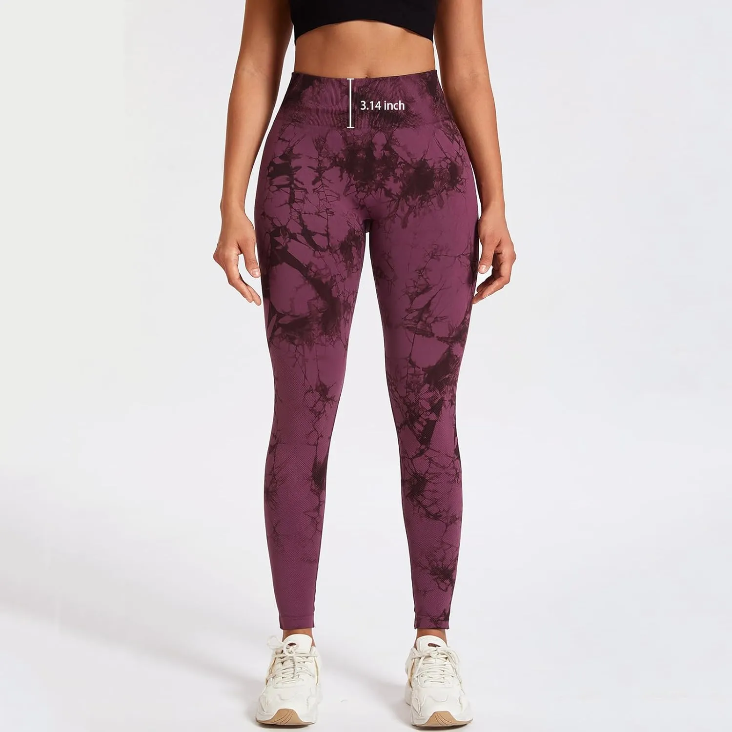 Women's High-Compression Tie-Dye Yogo Pants Seamless Mid-Rise Workout Legging,Breathable & High-Elastic Gym Running