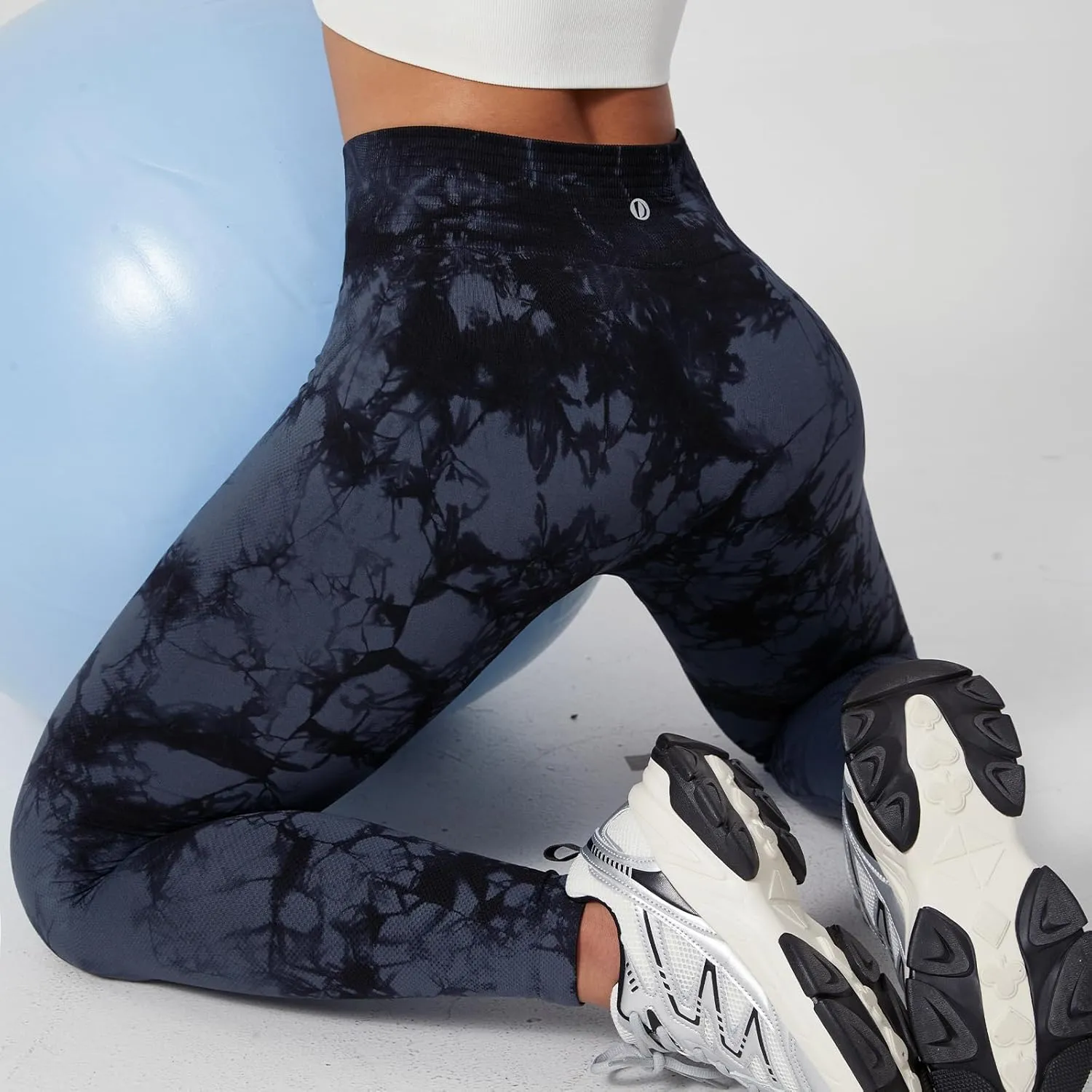 Women's High-Compression Tie-Dye Yogo Pants Seamless Mid-Rise Workout Legging,Breathable & High-Elastic Gym Running