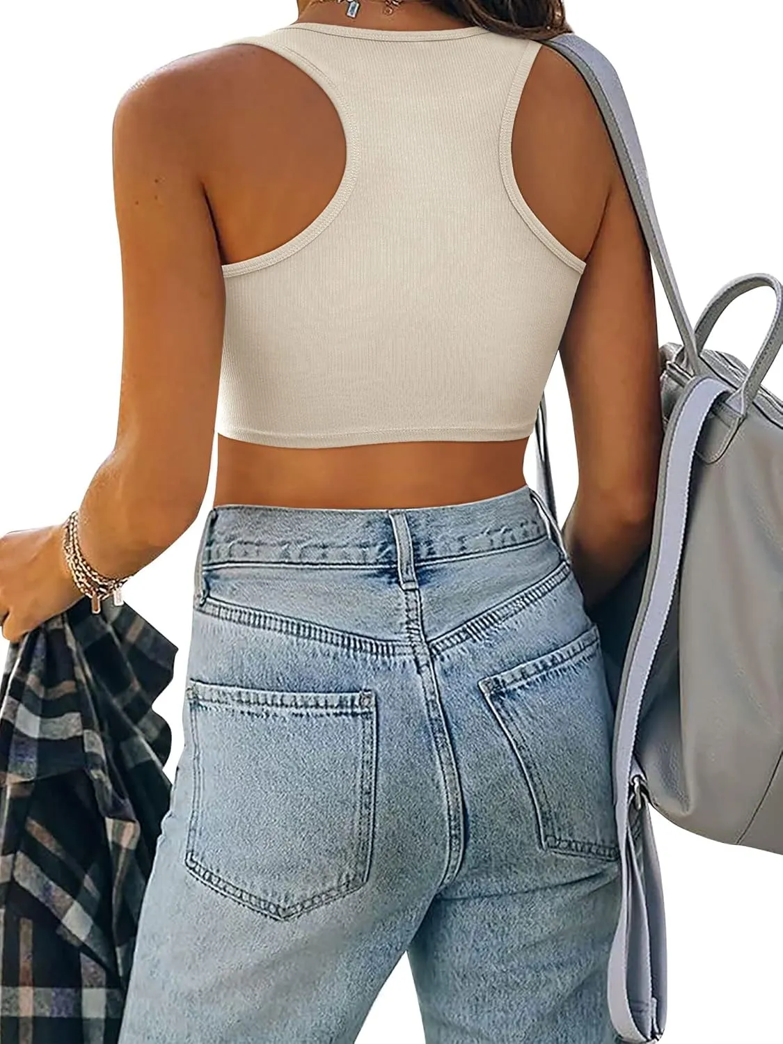 Womens Nashville Sparkly Rhinestone Fringe Sleeveless Crop Tops Y2K Raceback Ribbed Cropped Tank Tops with Glitter Tassel