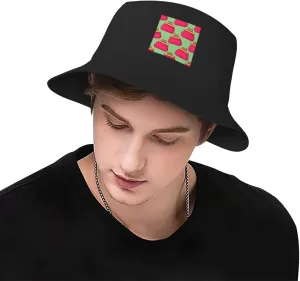 Women's Purse Seamless Pattern Bucket Hat for Men Women Boonie Hat Outdoor Summer Vacation Beach Travel Fishing Cap Black