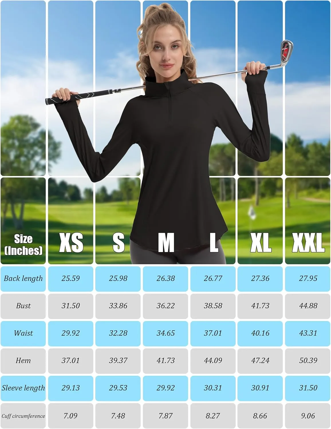 Women's Sun Shirts Long Sleeve Athletic Jackets UPF 50  Top with Thumb Holes Quick Dry for Golf Tennis Hiking