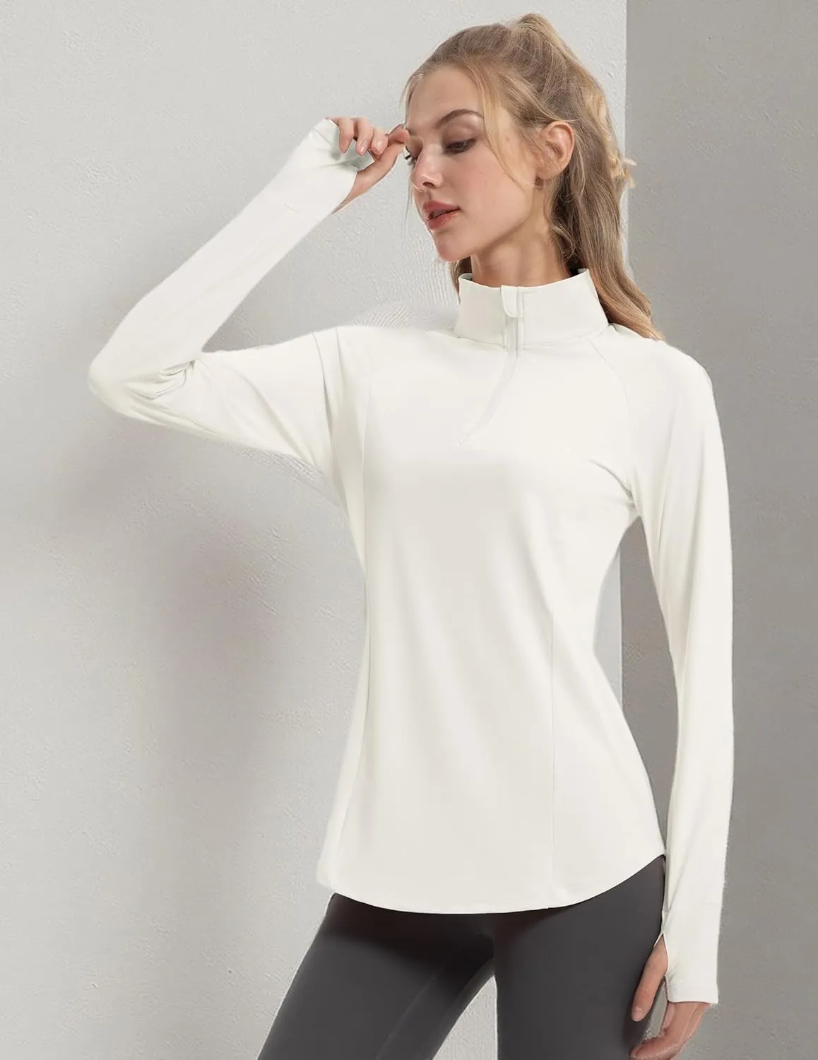 Women's Sun Shirts Long Sleeve Athletic Jackets UPF 50  Top with Thumb Holes Quick Dry for Golf Tennis Hiking