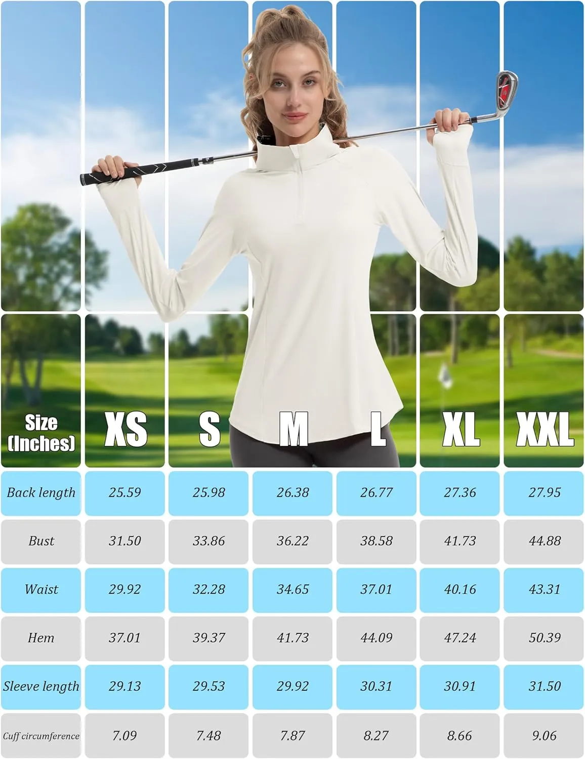 Women's Sun Shirts Long Sleeve Athletic Jackets UPF 50  Top with Thumb Holes Quick Dry for Golf Tennis Hiking