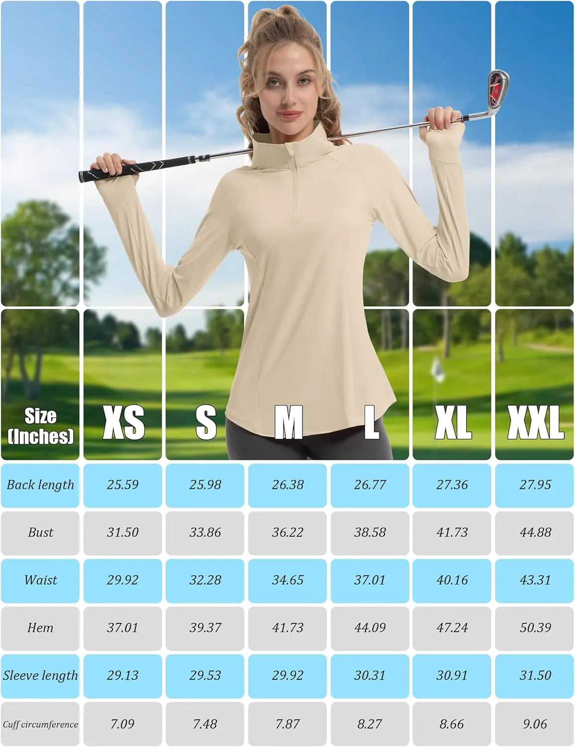 Women's Sun Shirts Long Sleeve Athletic Jackets UPF 50  Top with Thumb Holes Quick Dry for Golf Tennis Hiking