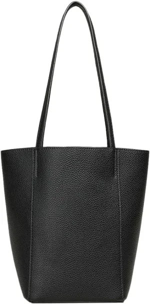 Womens Vegan Leather Bucket Bag Vintage Tote Bag Minimalist Shoulder Handbag Bright Solid Color Top Handle Purse