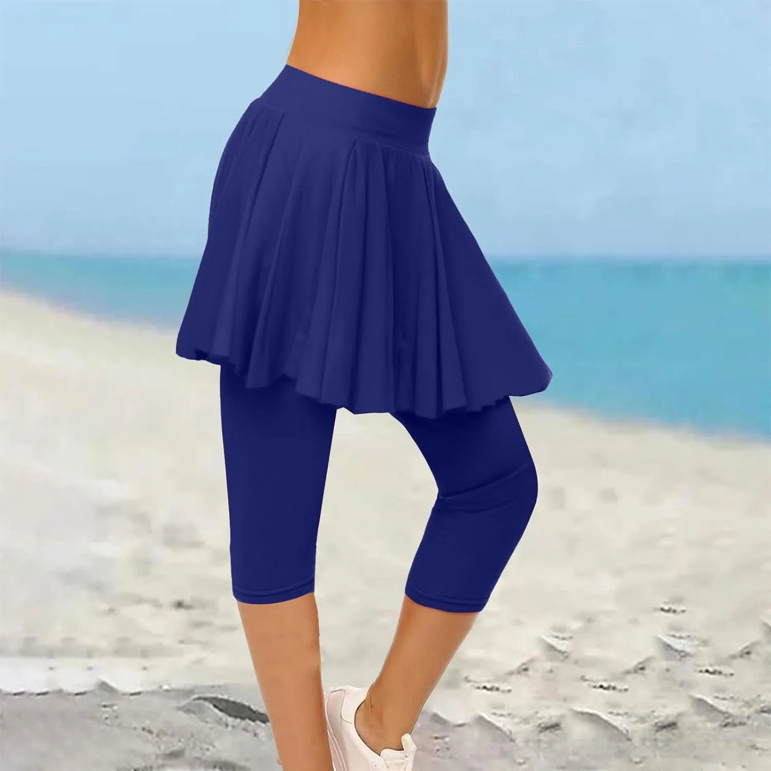 Women's Yoga Skirt with Built-in Leggings Summer High-Waisted Athletic Skorts Pants Breathable Running Outfits