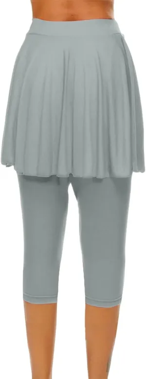 Women's Yoga Skirt with Built-in Leggings Summer High-Waisted Athletic Skorts Pants Breathable Running Outfits