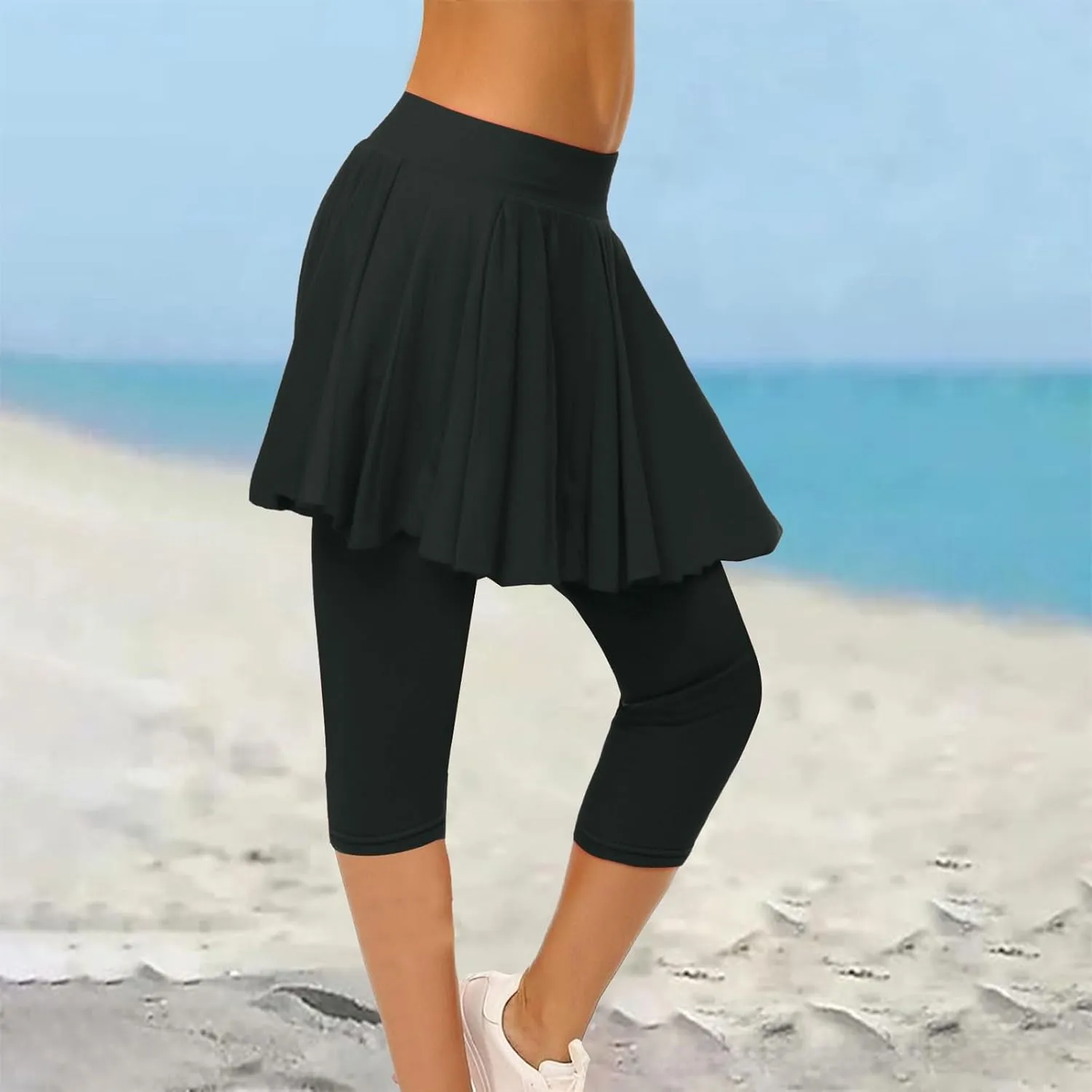Women's Yoga Skirt with Built-in Leggings Summer High-Waisted Athletic Skorts Pants Breathable Running Outfits