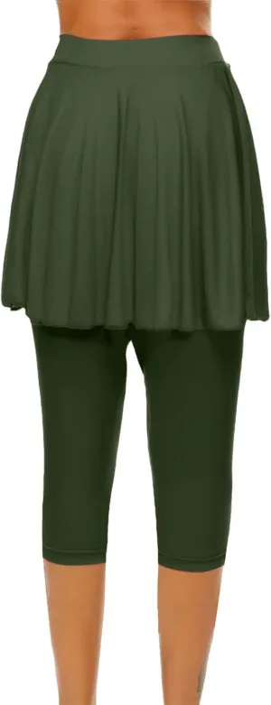 Women's Yoga Skirt with Built-in Leggings Summer High-Waisted Athletic Skorts Pants Breathable Running Outfits
