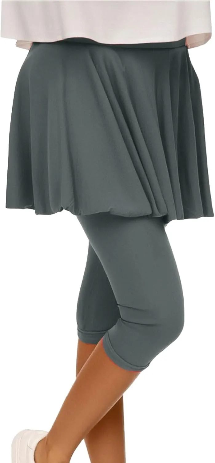 Women's Yoga Skirt with Built-in Leggings Summer High-Waisted Athletic Skorts Pants Breathable Running Outfits