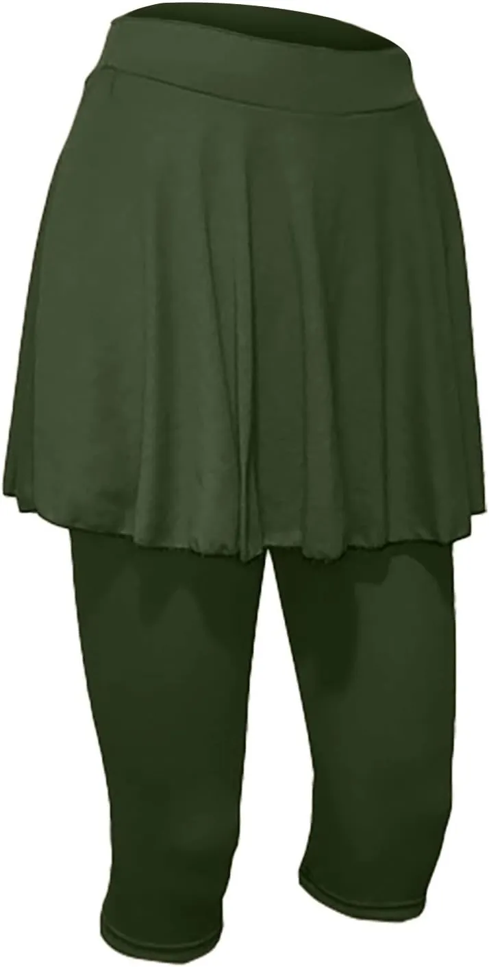 Women's Yoga Skirt with Built-in Leggings Summer High-Waisted Athletic Skorts Pants Breathable Running Outfits
