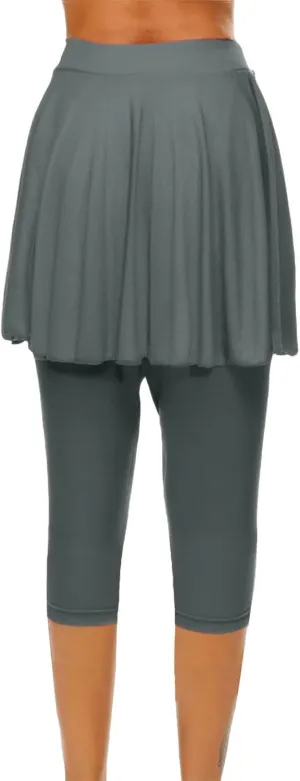 Women's Yoga Skirt with Built-in Leggings Summer High-Waisted Athletic Skorts Pants Breathable Running Outfits