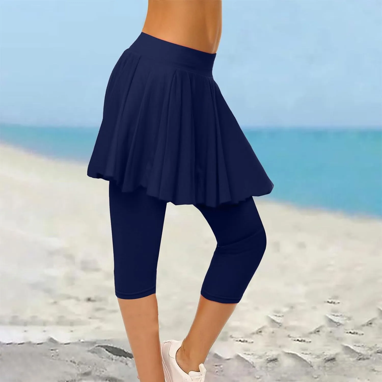 Women's Yoga Skirt with Built-in Leggings Summer High-Waisted Athletic Skorts Pants Breathable Running Outfits