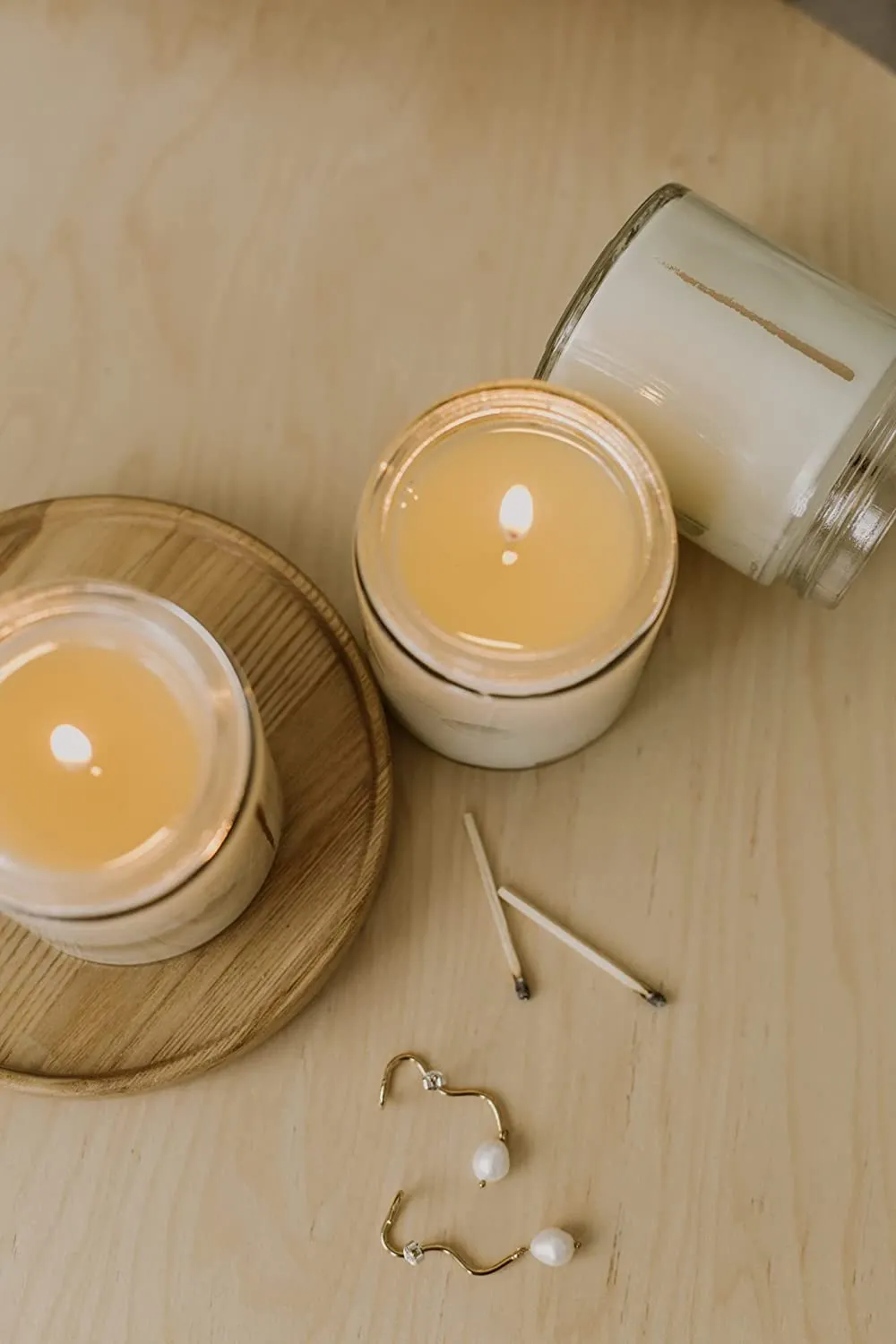 Woodlot Flora Candle Glass Jar Soy & Coconut Wax Lavender Patchouli and Bergamot Essential Oil 8 Oz