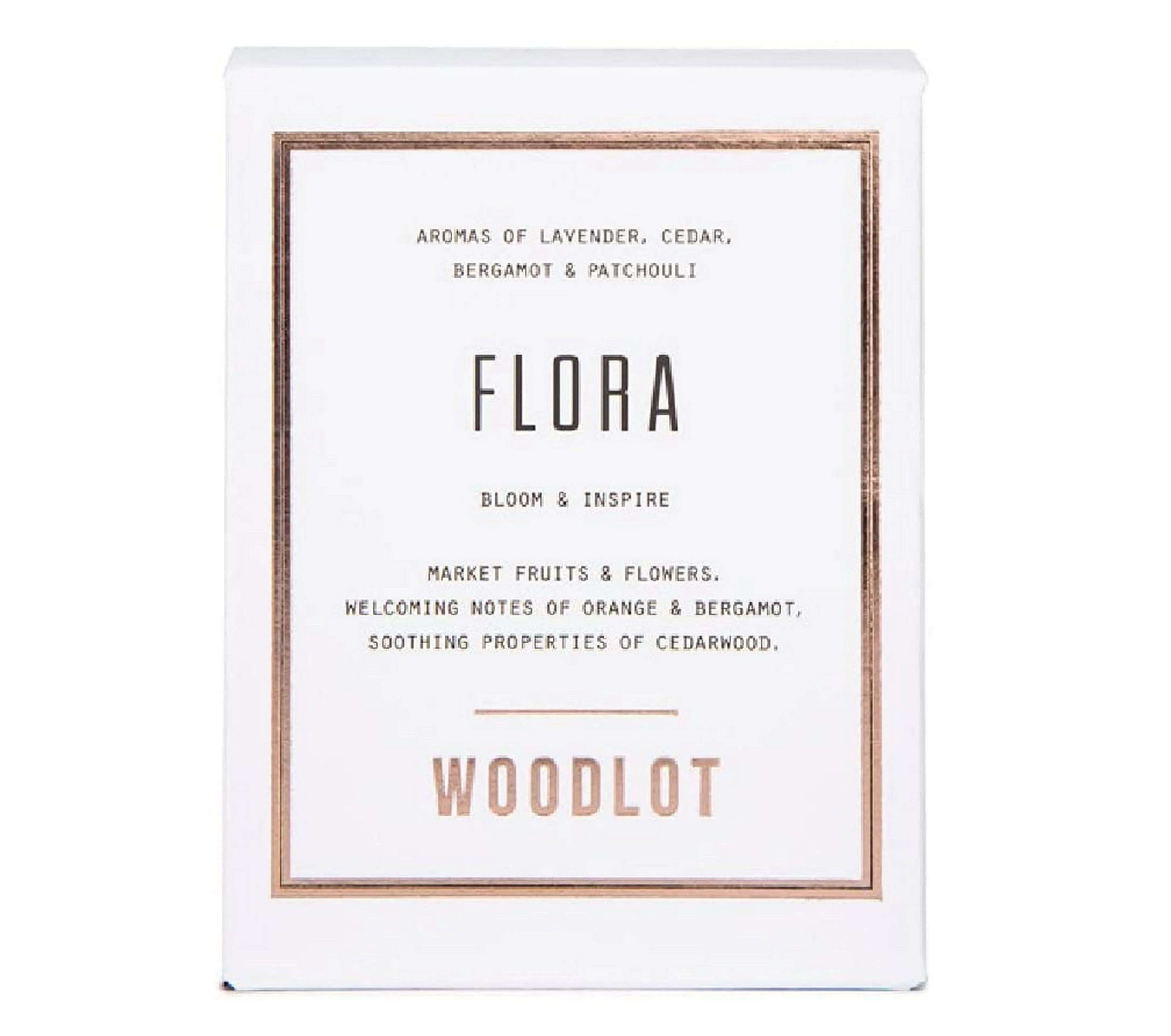Woodlot Flora Candle Glass Jar Soy & Coconut Wax Lavender Patchouli and Bergamot Essential Oil 8 Oz