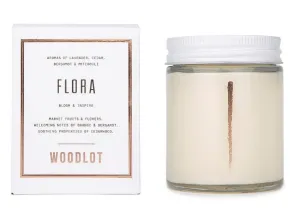 Woodlot Flora Candle Glass Jar Soy & Coconut Wax Lavender Patchouli and Bergamot Essential Oil 8 Oz