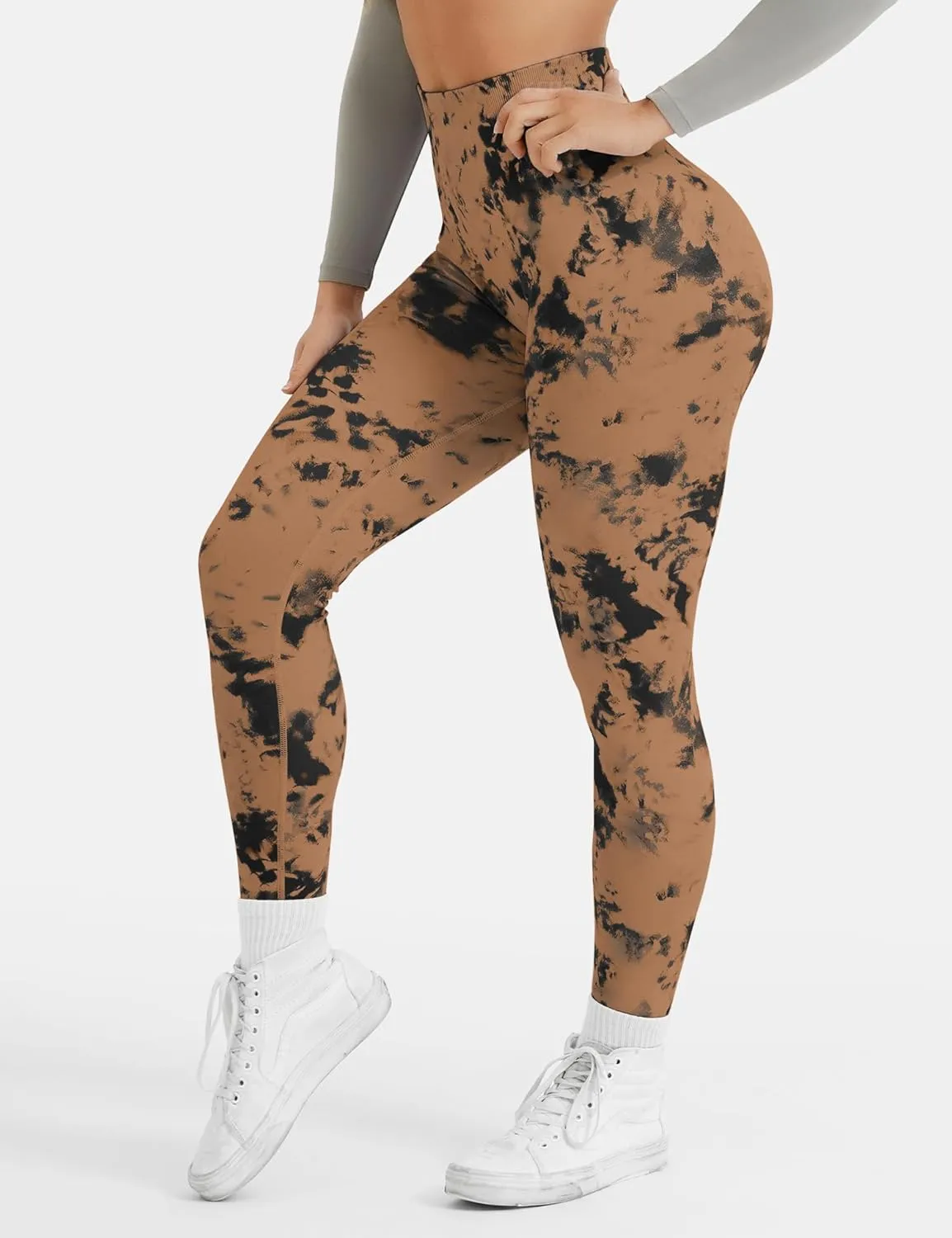 YEOREO Workout Leggings for Women Jada Scrunch Butt Lifting Leggings Seamless Screen Print Gym Yoga Pants