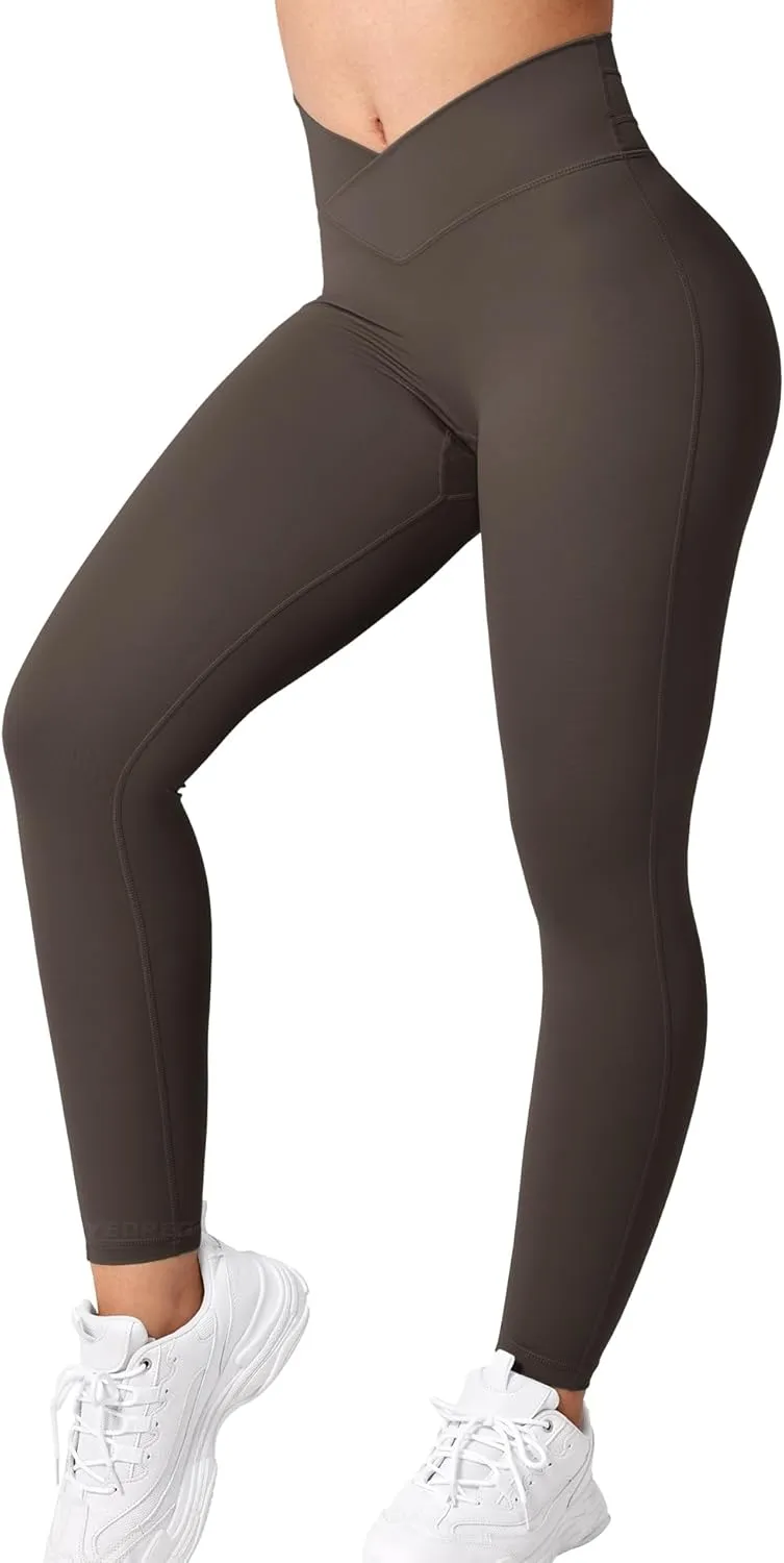 YEOREO Workout Leggings for Women Tummy Control Butt Lifting Leggings High Waisted Cross Waist Gym Yoga Compression Pants