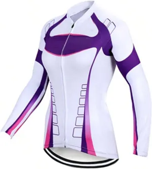 YIBIMOTTO Women's Cycling Jersey Long Sleeve Quick Dry Mountain Bike Shirts Running Bicycle Clothes Full Zipper Back Pockets