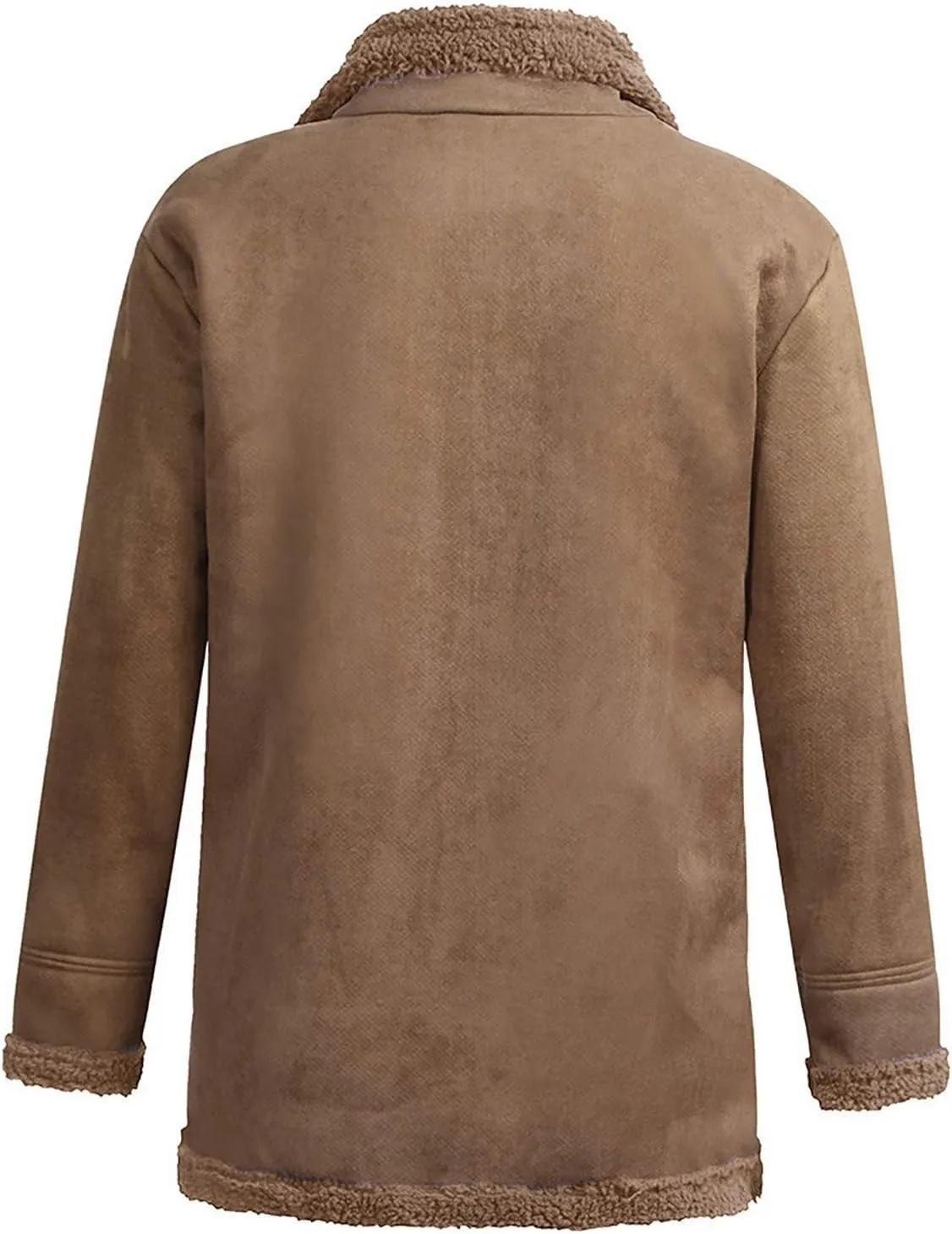 Ymosrh Mens Leather Jacket Winter Sheepskin Jacket Warm Wool Lined Mountain Faux Lamb Jackets Coat Flannel Jacket