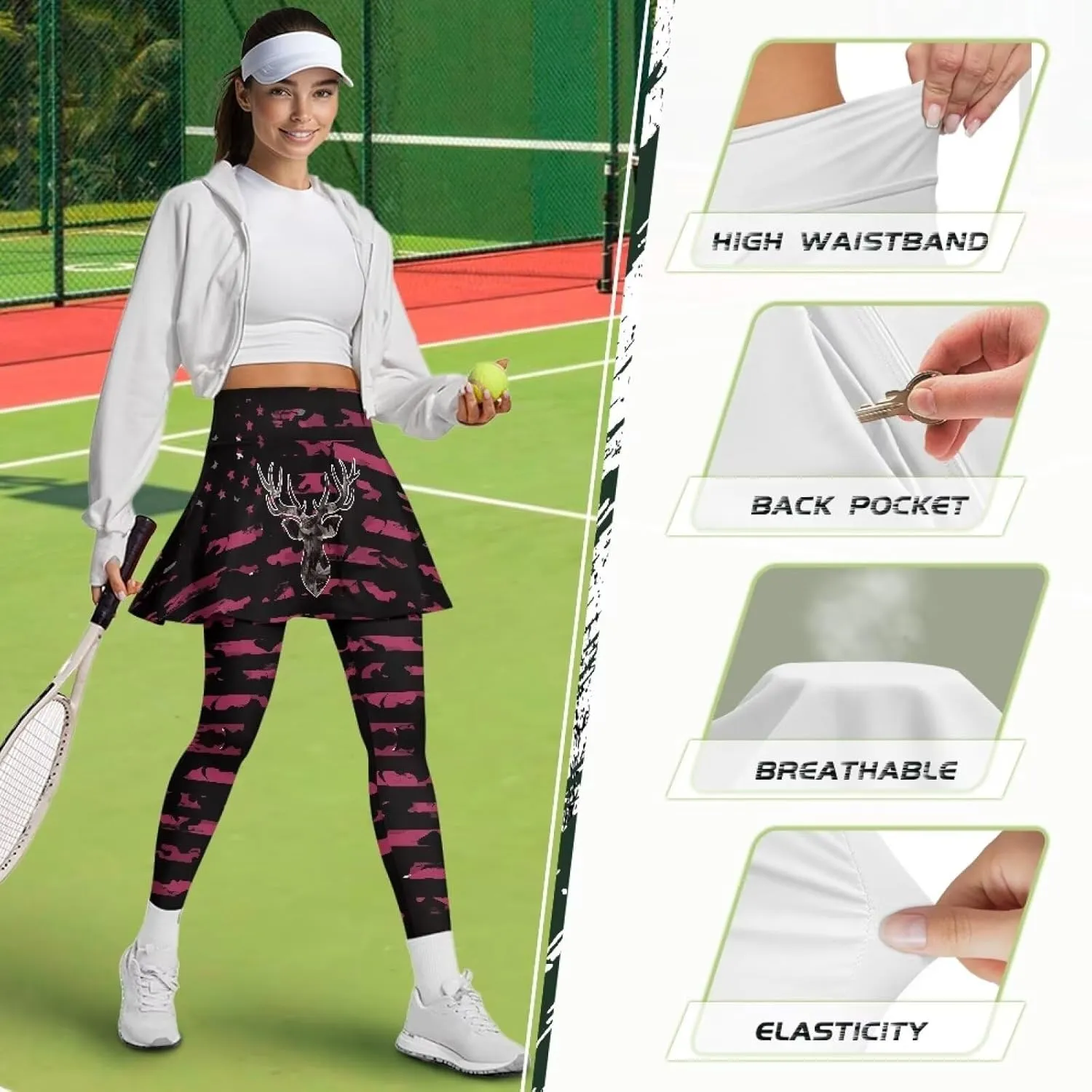 Youngerbaby Tennis Skirted Leggings Woman Athletic Skirt with Leggings High Waist Yoga Skirts Gym A-line Skirt XS-3XL