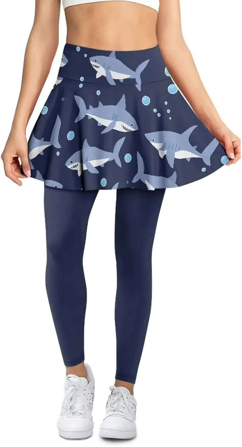 Youngerbaby Tennis Skirted Leggings Woman Athletic Skirt with Leggings High Waist Yoga Skirts Gym A-line Skirt XS-3XL