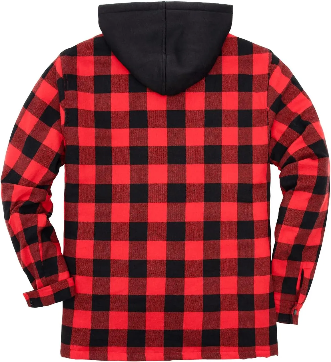 ZENTHACE Men's Thicken Plaid Hooded Flannel Shirt Jacket with Quilted Lined