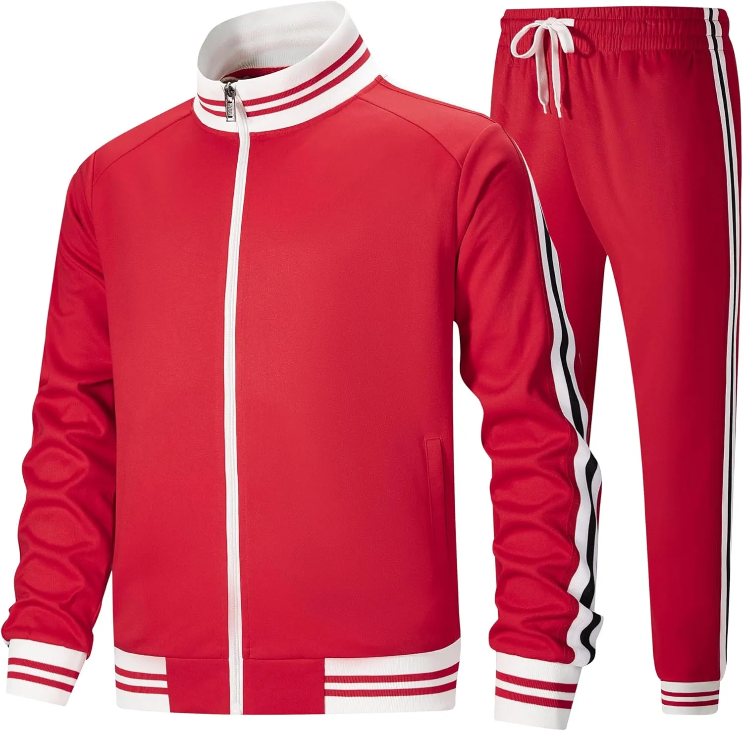 ZPB Men's Track suits Sets Long Sleeve Full-zip Sweatsuit Active Jackets and Pants 2 Piece Outfits