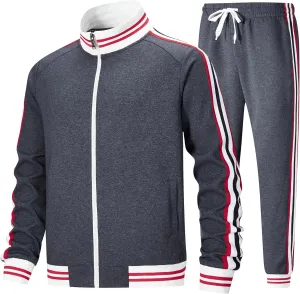 ZPB Men's Track suits Sets Long Sleeve Full-zip Sweatsuit Active Jackets and Pants 2 Piece Outfits
